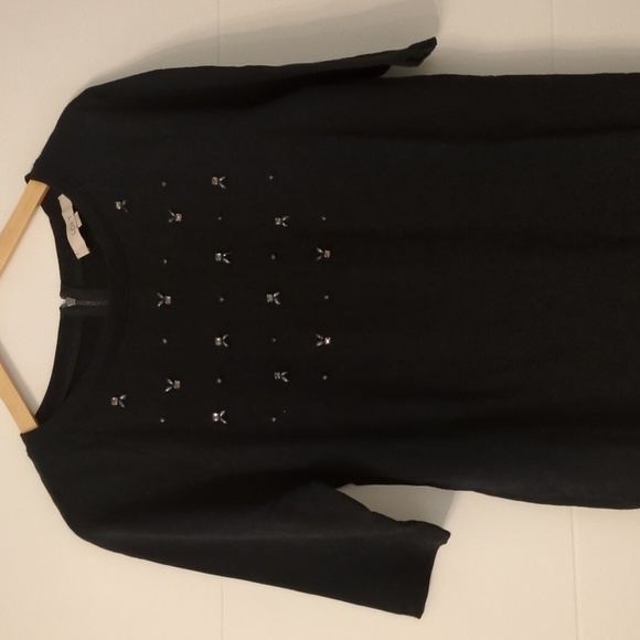 Loft Rhinestone Embellished Dress & Pullover Holidays Party Casual Comfy Sz M - Picture 9 of 13